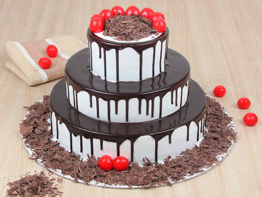 2 Tier Choco Vanilla Cake