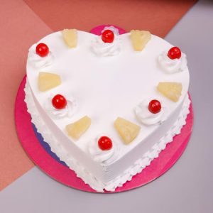 Pineapple Heart Shape Cake